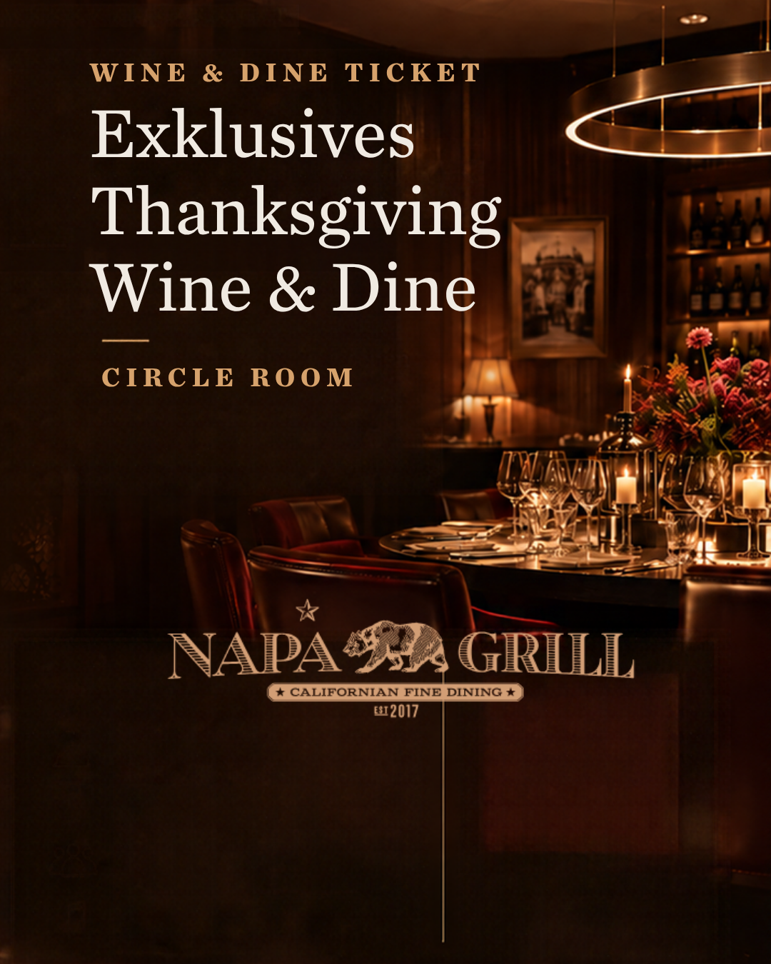 NapaGrill Thanksgiving I Wine & Dine Ticket | CHF 295.–